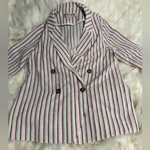 Dolan Striped Women's Blazer - Red and White